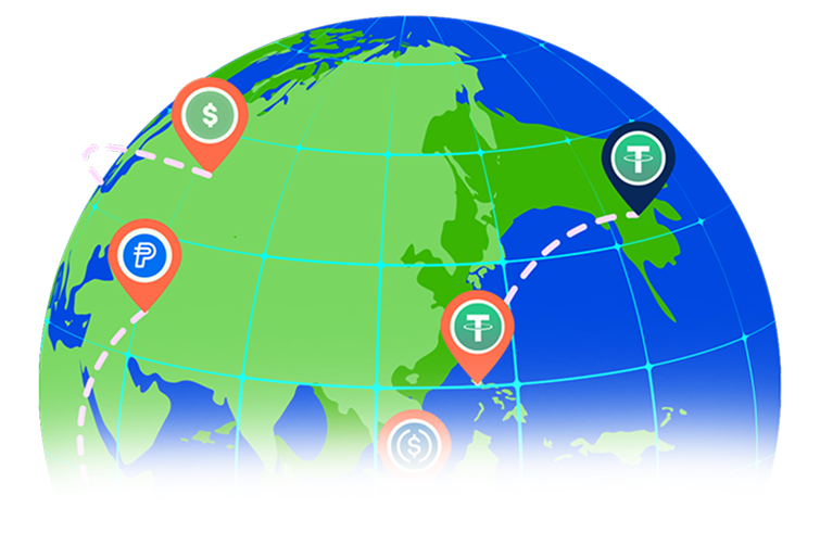 A connected globe representing cross-border payments